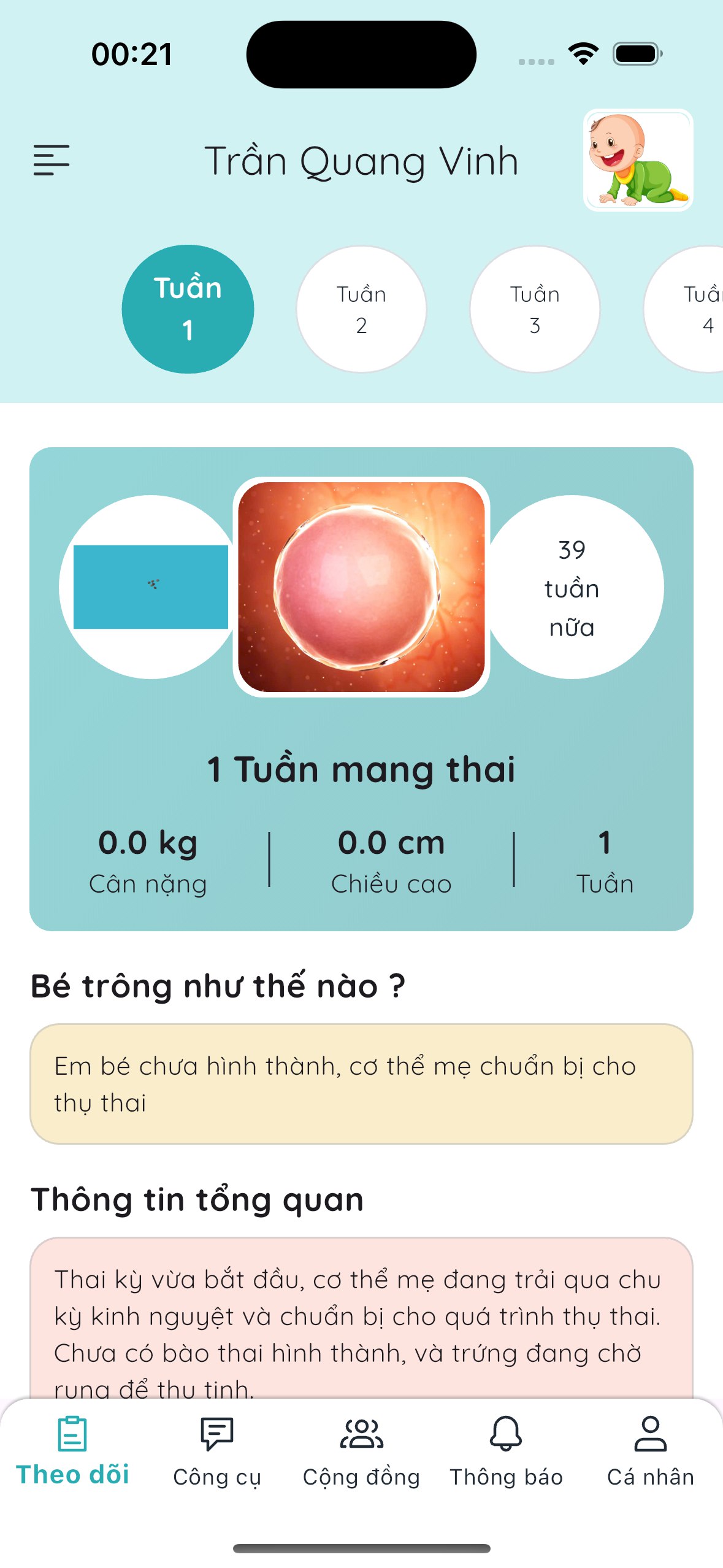 Theo dõi thai nhi và mẹ trong suốt thời gian mang bầu theo tuần
